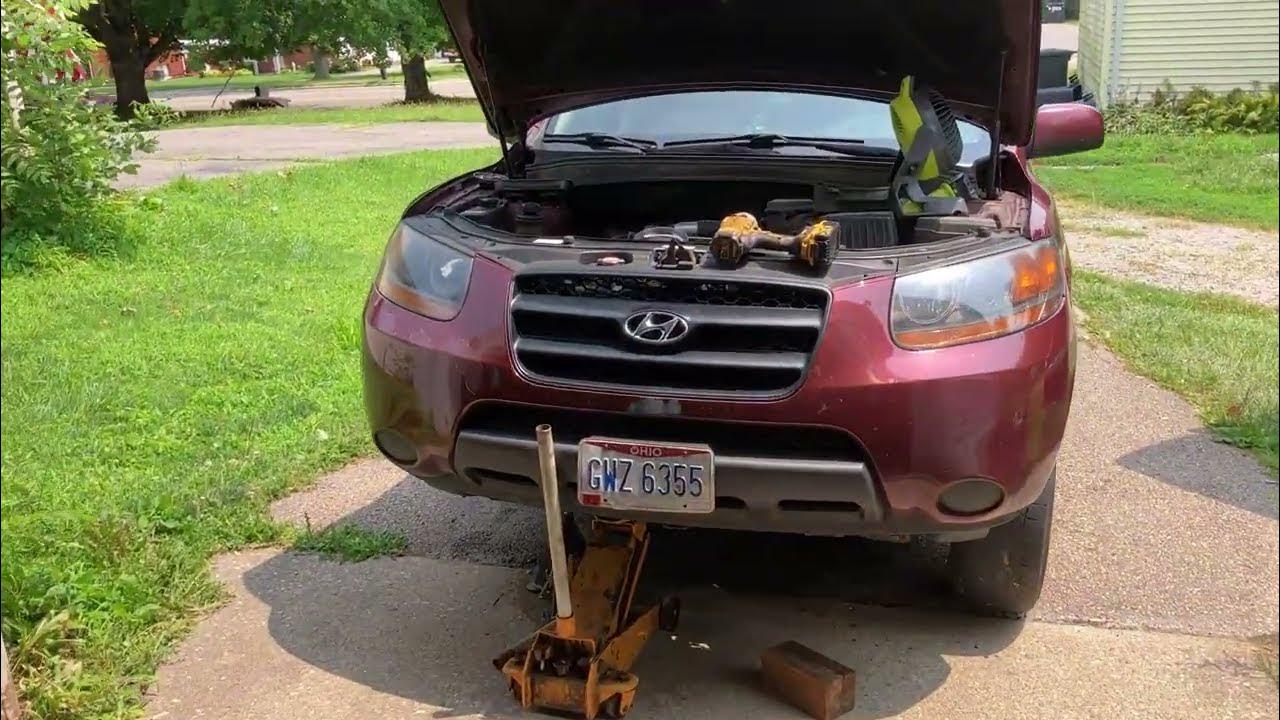 2008 Hyundai Santa Fe Water Pump Replacement - Part 1 - YouTube
