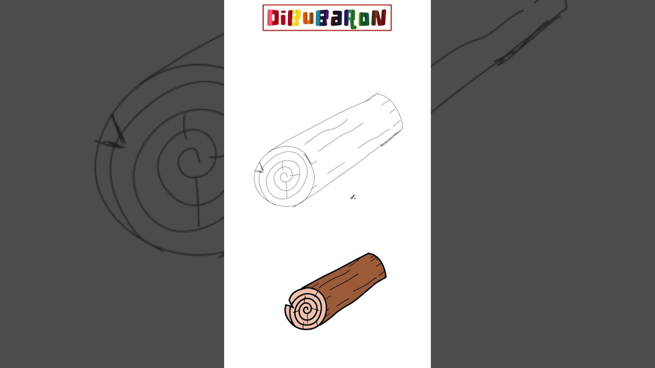 Log Tree Draw Log Drawing Easy For Kids
