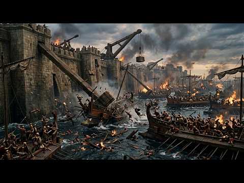 Cerco de Siracusa (214–212 a.C.) — As máquinas de Arquimedes destroçando a frota romana