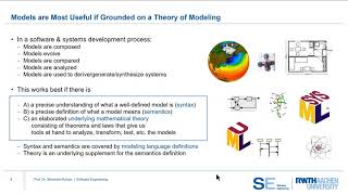 Model-based Software and Systems Engineering