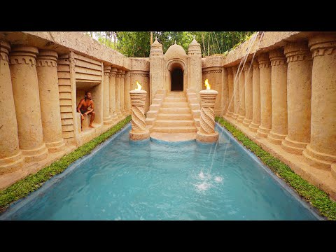 107 Days Build The Most Wonderful Underground Waterfall into Swimming Pool