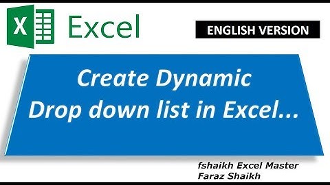 Create Dynamic Drop Down List Excel - Just in 30 seconds
