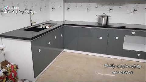 Tủ bếp acrylic cốt nhựa picomat chịu nước 100%
