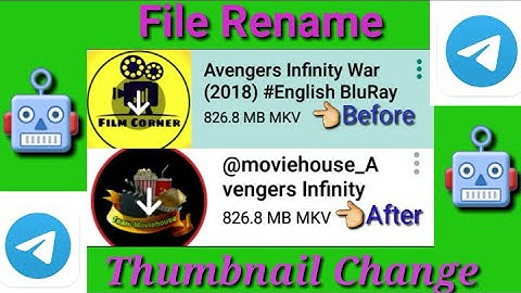 How to change Telegram file Rename & Custom Thumbnail 👉 Rename bot