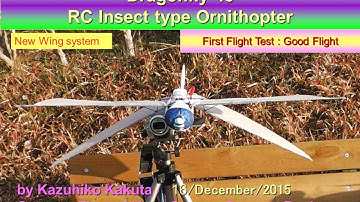 Dragonfly48 New type ornithopter with new wing system: First Test Flight ---Good Flight