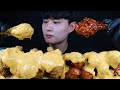 BBQ황금올리브닭다리와 황금올리브양념닭다리 치킨 나쵸치즈소스듬뿍 먹방 ASMR Chicken Cheese Sauce real sound social eating mukbang