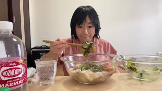 【禁酒1日目ごはん】酢の物大盛り（笑）ふるる冷麺w