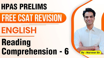 Free CSAT Revision for HPAS | Reading Comprehension - Part 6 | HPAS Prelims 2022 | HPAS CSAT