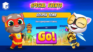 Talking Tom Hero Dash - Golden Tomb Event Gameplay Walkthrough - Tom, Angela, Ben, Hank & Ginger