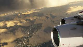 Qatar Airways A380 Flying over Bangkok
