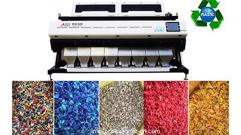 recycling plastic color sorting video,sort yellow ,first sort and second sort