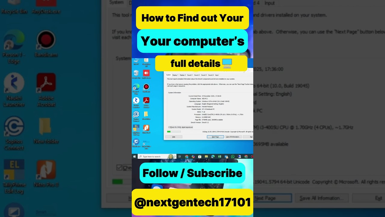 How to Find out Want computer’s full details🖥️  