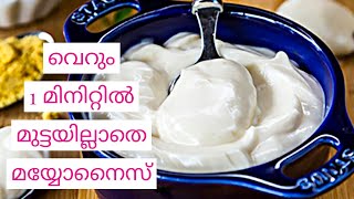 വെറും1മിനുട്ടിൽ മിക്സിയിൽ മുട്ടയില്ലാതെ Eggless Mayonnaise How To Make Eggless mayonnaise in 1minute