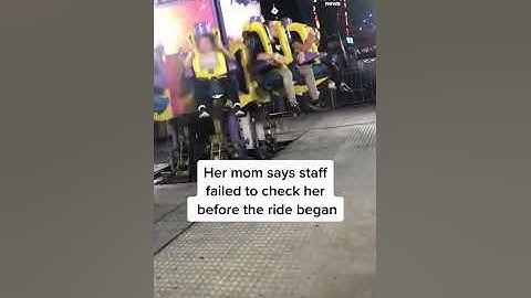 Girl, 9, realizes her safety buckle isn't latched on fair ride #shorts