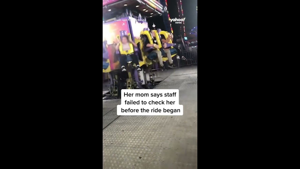 Girl 9 Realizes Her Safety Buckle Isn T Latched On Fair Ride Shorts