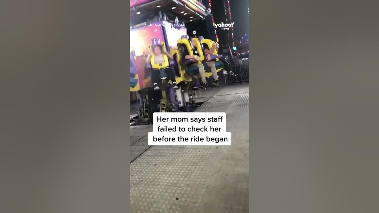 Girl, 9, realizes her safety buckle isn't latched on fair ride #shorts