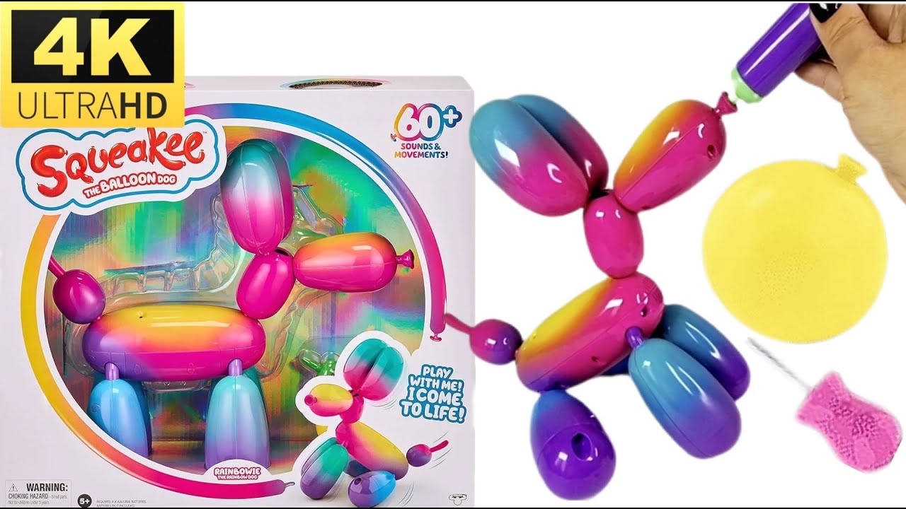 UNBOXING INTERACTIVE PET Squeakee the Balloon Dog Rainbowie by Moose Toys| ASMR
