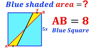Can you find area of the Blue shaded region? | (Square) | #math #maths | #geometry