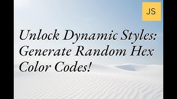 Unlock Creativity: Generate Random Hex Color Codes for Dynamic Styling! #HexColors #CSSMagic