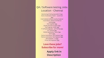Automation testing jobs for experienced  testers- ( Chennai)