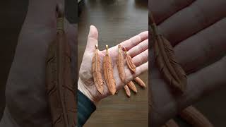 レザーフェザーネックレス #アメカジ #ヌメ革フェザー #レザーフェザー