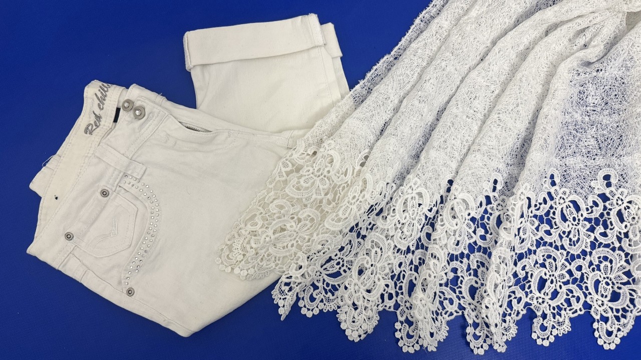 Превратите старые джинсы и кружевные занавески в потрясающий наряд ♻️ Апсайклинг моды из джинсовой