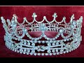 King Arthur Medieval Silver Full Rhinestone Unisex Crown