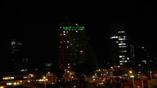 Bogota, Colombia Laser Light Projection Text Display On Building