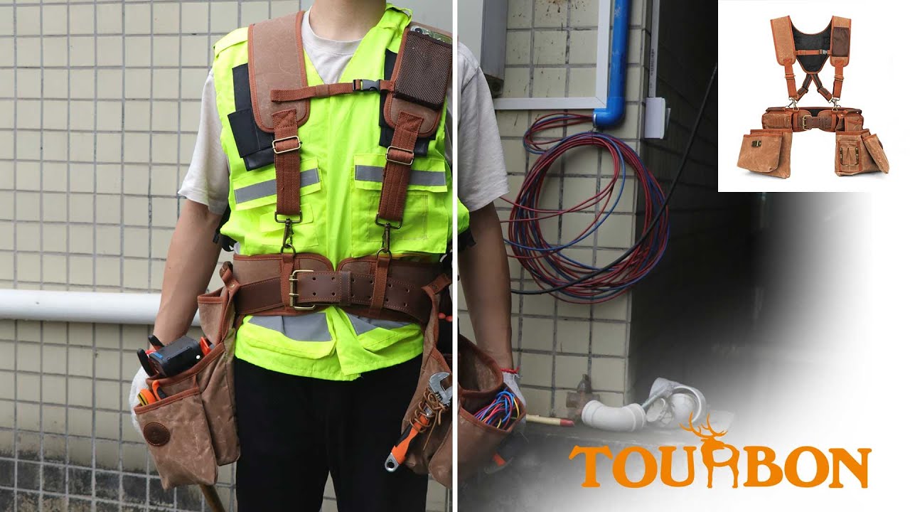 Tourbn Wax Canvas Timmerlieden Tool Bag Werk Schort Riem met Bretels