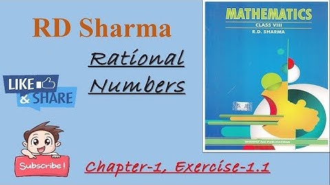 RATIONAL NUMBERS Ex-1.1 Class-8 RD SHARMA #maths #class8 #rdsharma