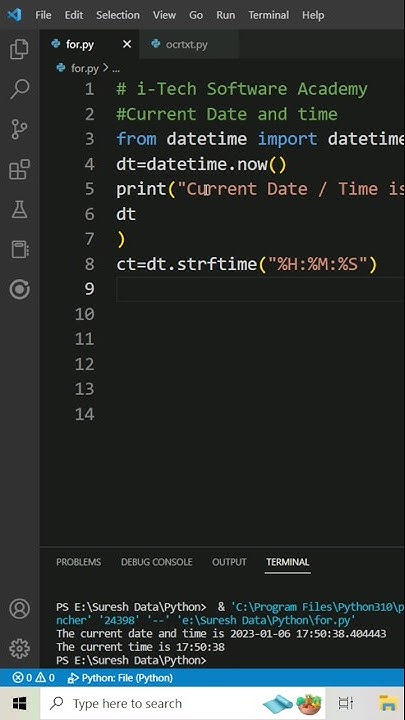 Display Current Date and Time using Python #shortsfeed #shorts # ...