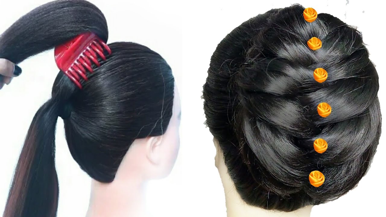 latest-classic-hairstyle-with-clutcher-youtube