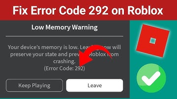 How To Fix Roblox 292 error code, low memory warning || Fix low memory warning