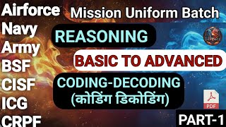 Coding decoding part-1#reasoning #airforce #navy#bsf#cisf #ternding #viral #newbatch