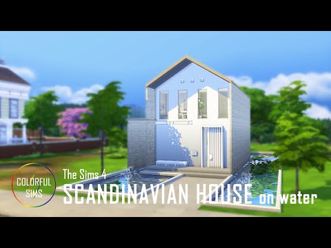 SCANDINAVIAN HOUSE on water | Modern Bright Interior | The Sims 4 | No CC | Stop Motion Build