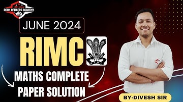 RIMC MATHS JUNE 2024 SOLUTION | RIMC MATHS ANSWER KEY | RIMC PAPER SOLUTION #doa #rimc