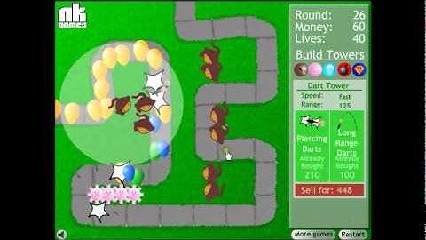 Bloons Tower Defense - GAMEPLAY Walkthrough - ROUND 1-50 (NO LIVES LOST)