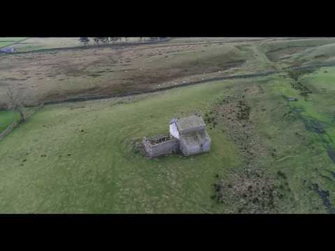 High Bishopseat by drone. Rookhope, Co Durham. Abandoned places UK.
