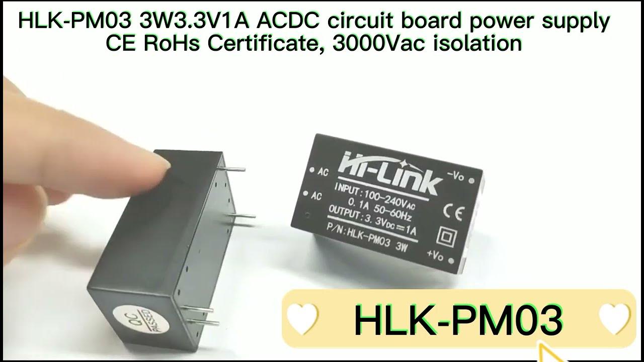 HLK PM03 3W 3.3V 1A AC DC PCB Circuit Board Power Module Supply - YouTube