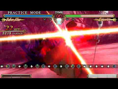 PSP - Fate Unlimited Codes - Saber Alter easy combos 4