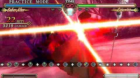 PSP - Fate Unlimited Codes - Saber Alter easy combos 4