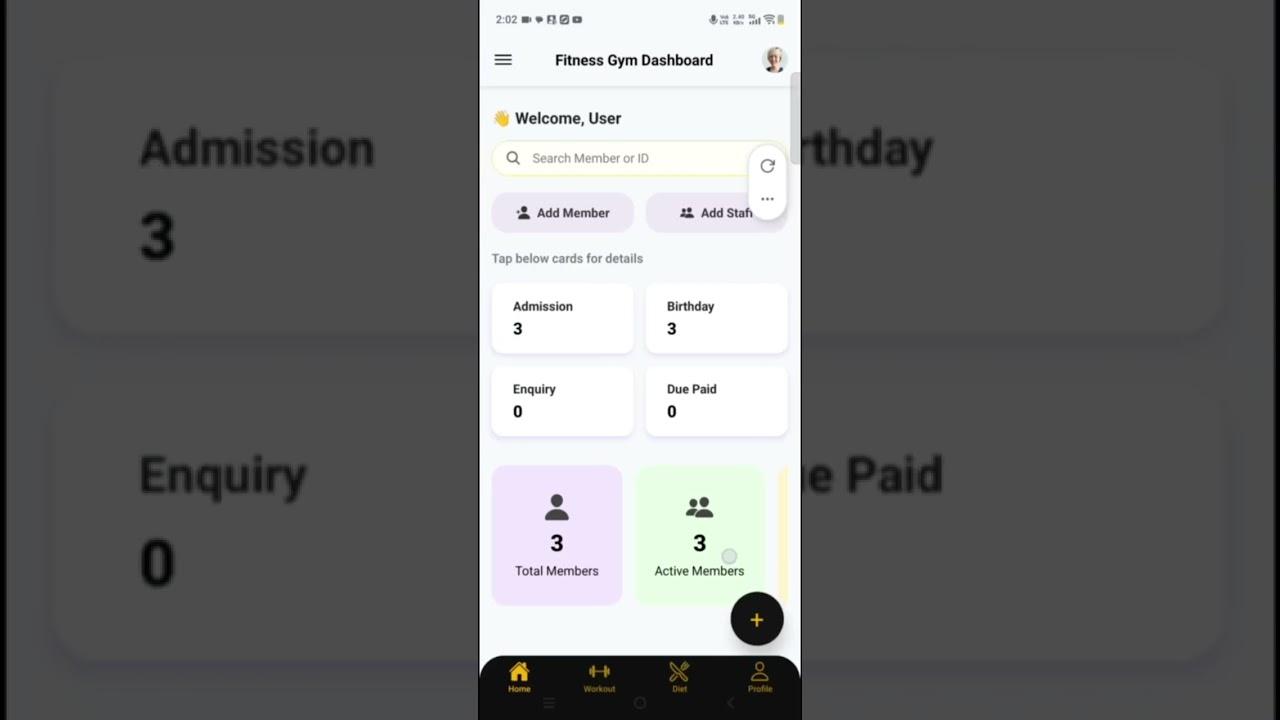 Fitness Gym Management App | Admin Panel | React Native Demo Project