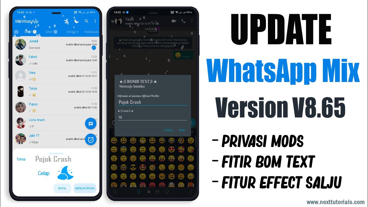 WhatsApp Mix v8.65 Edition Terbaru || Fitur Effeck Salju & B0m Chat