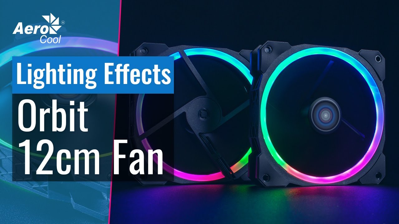 / Black Aerocool Orbit RC/ / Pack of 3/ Fans for PC with RGB Lighting and Remote/