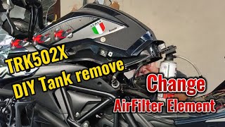 Benelli TRK502X change air filter element and how to remove tank simple way