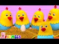 Cinco galinhas gordas impertinentes música de números para crianças