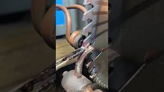 Repairing a saw blade with induction brazing #shorts