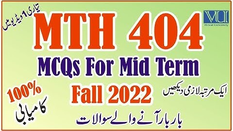 MTH404 Mid Term Past Papers VU | Learn With Nidi