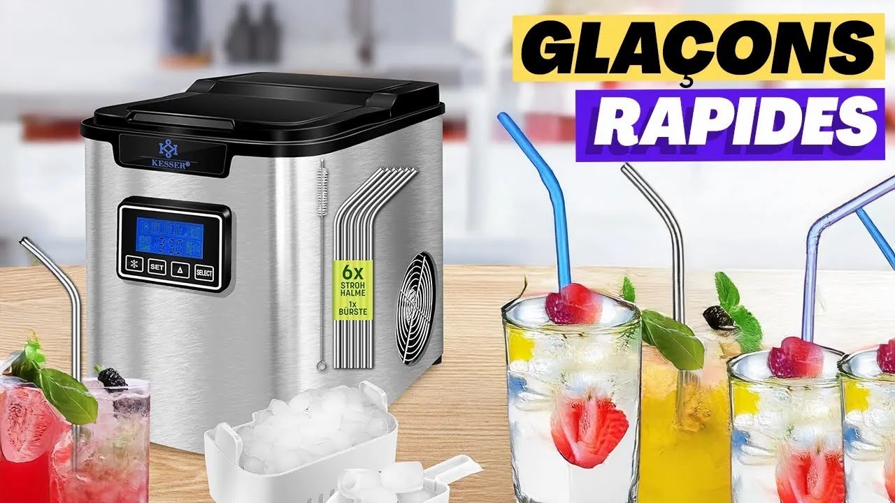 RELAX4LIFE Machine à Glaçons en Acier Inoxydable avec Réservoir 3,2 L, 18 KG/24 H, Glaçons par 15-20 Min, Machine à Glace avec Écran LCD et Auto- Nettoyage, Stockage de Glace pour Maison, Café