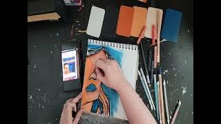Daily December Art Candy Prompt 6- quick sketchbook play @ChristyStrickler